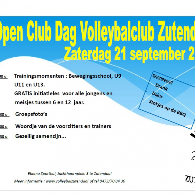 Open Club Dag 21/09/2019